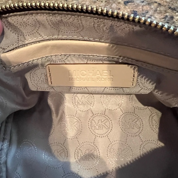 Michael Kors Dark Brown MK Logo Cosmetic Case with Gold Plaque - Picture 6 of 9